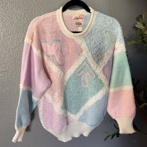 Jaclyn Smith Vintage Patchwork Pearl Sweater